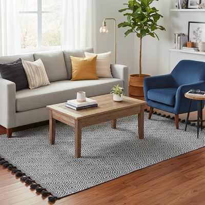 Imagen 2 del producto Alfombra Algodón 160x230 cm Algodón White/ DK grey