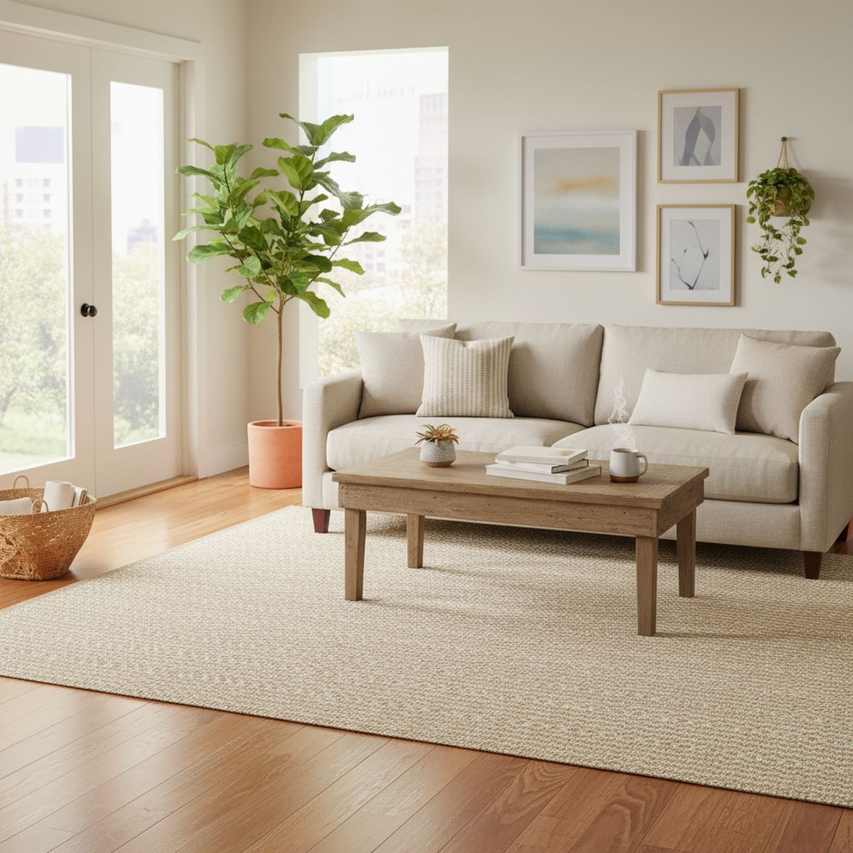 JUST HOME COLLECTION - Alfombra Yute 120x170 cm Yute Natural