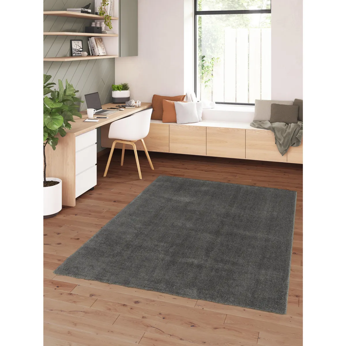 JUST HOME COLLECTION - Alfombra Reno 160x230 cm Plástico Gris