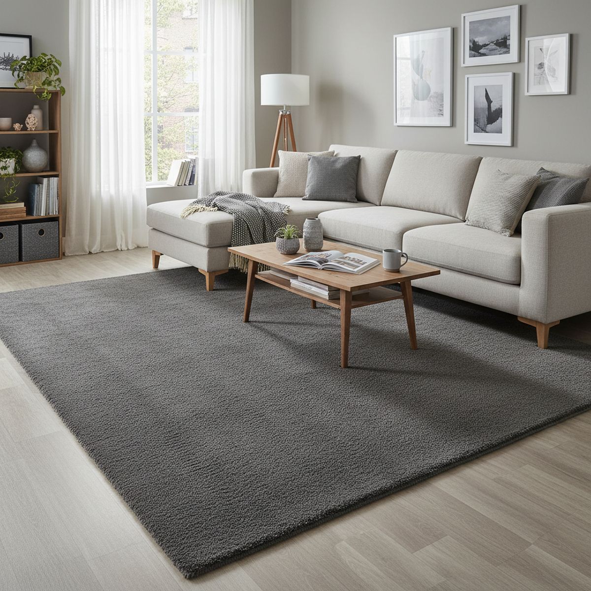 JUST HOME COLLECTION - Alfombra Grande Reno 200x290 cm Plástico Gris