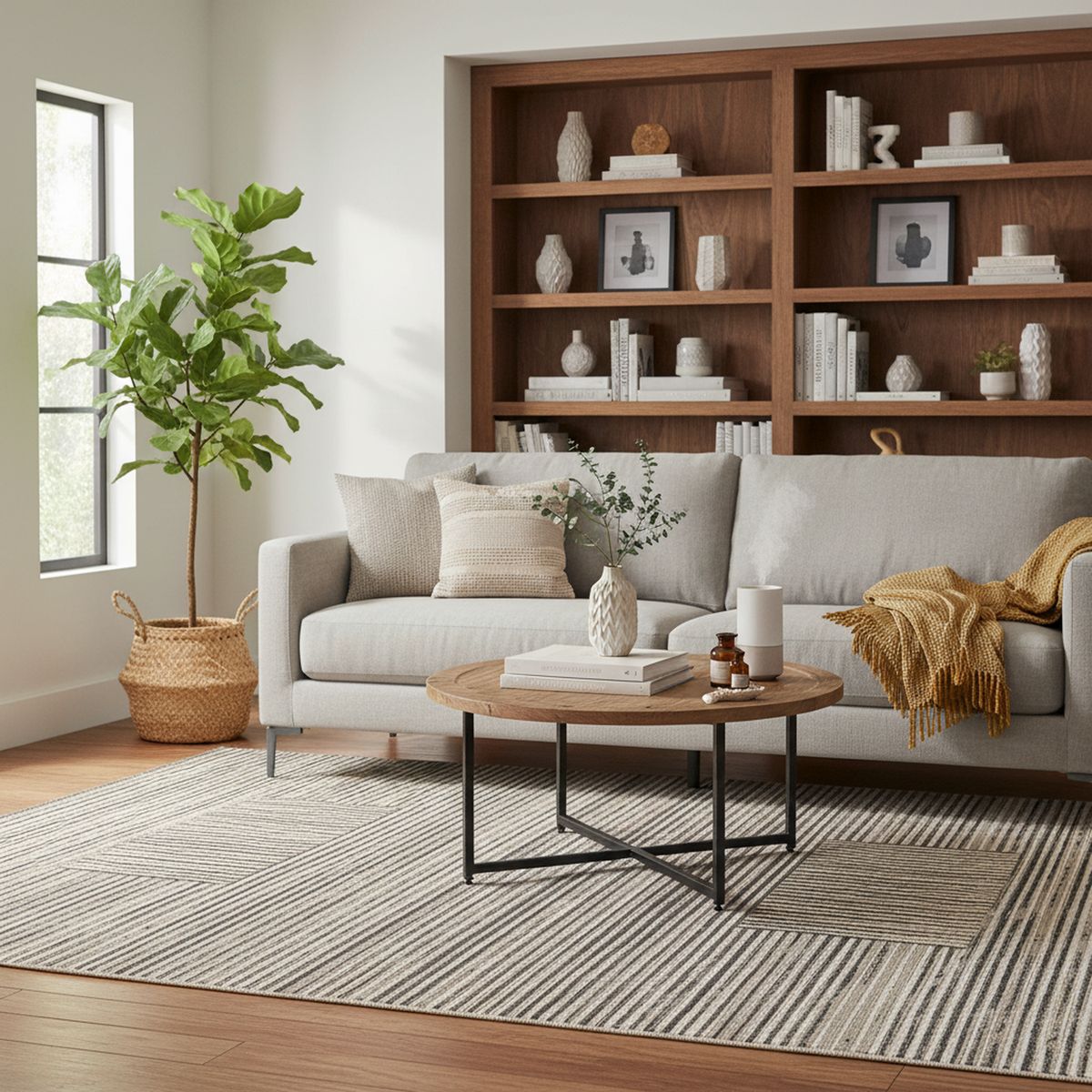 JUST HOME COLLECTION - Alfombra Groove Weave 120x170 cm Plástico Café