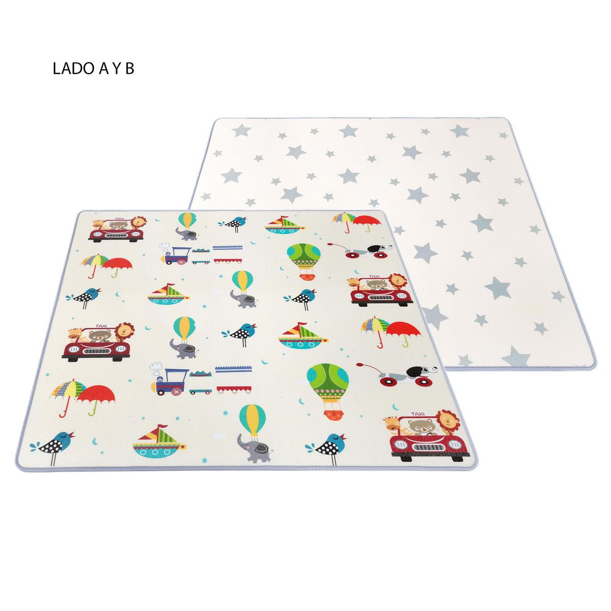 JUST HOME COLLECTION - Alfombra Infantil Alcochada Reversible Foam 150x180 cm Polietileno Multicolor