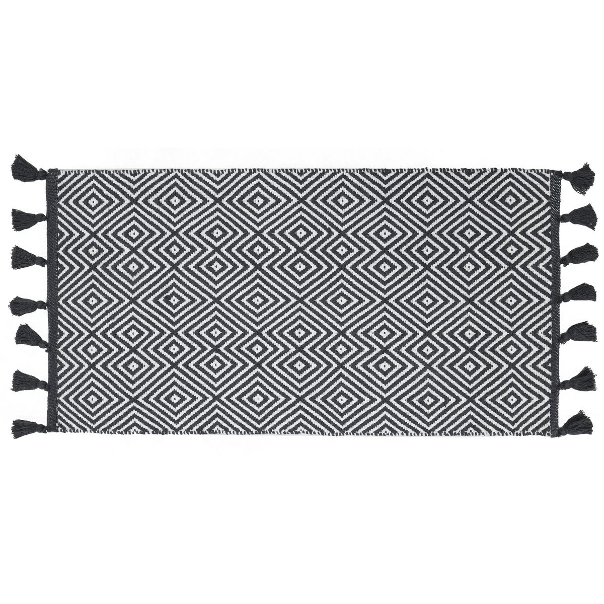 JUST HOME COLLECTION - Bajada de Cama Algodón 60x110 cm Blanco/Gris