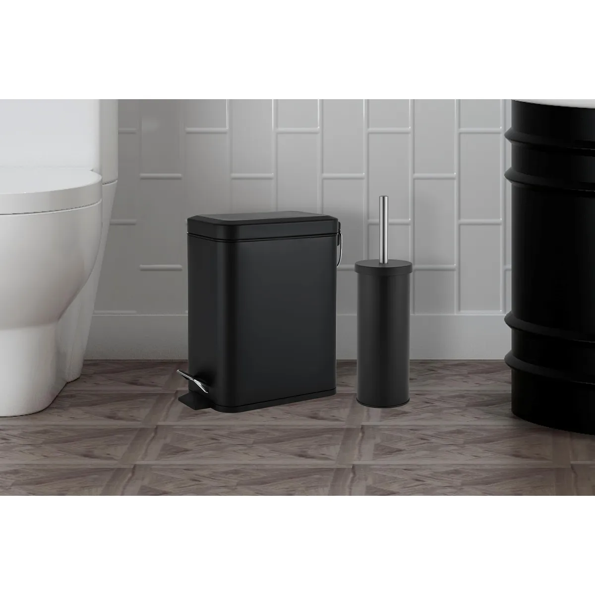 JUST HOME COLLECTION - Set Papelero 5 Litros/Cepillo