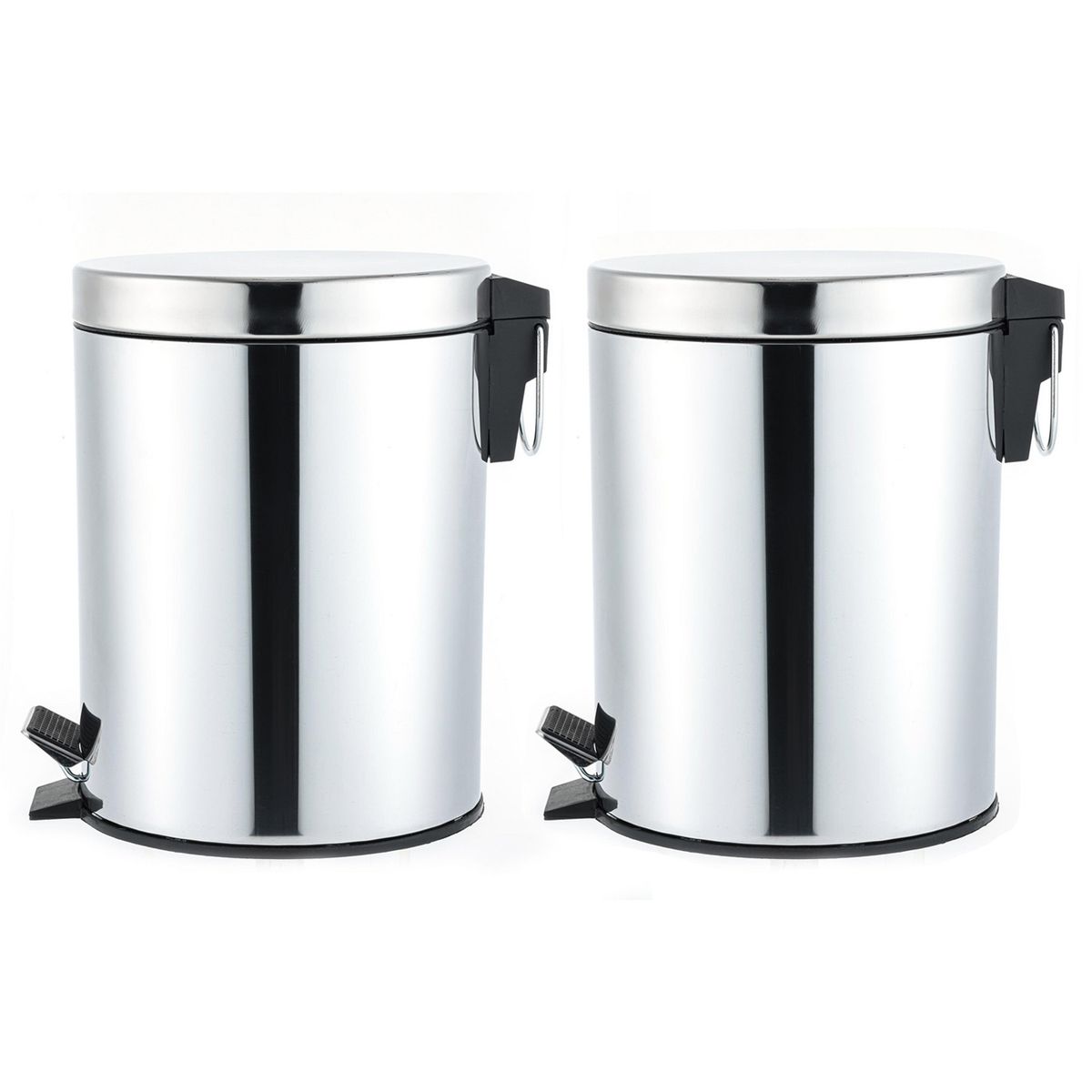 JUST HOME COLLECTION - Set 2 Basureros Metal 5 Litros Plateado
