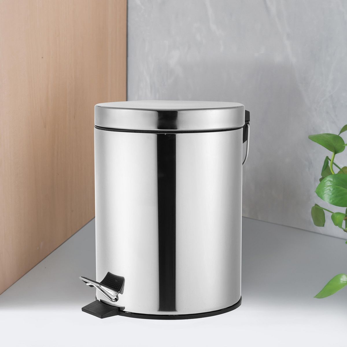 JUST HOME COLLECTION - Set 2 Basureros Metal 5 Litros Plateado