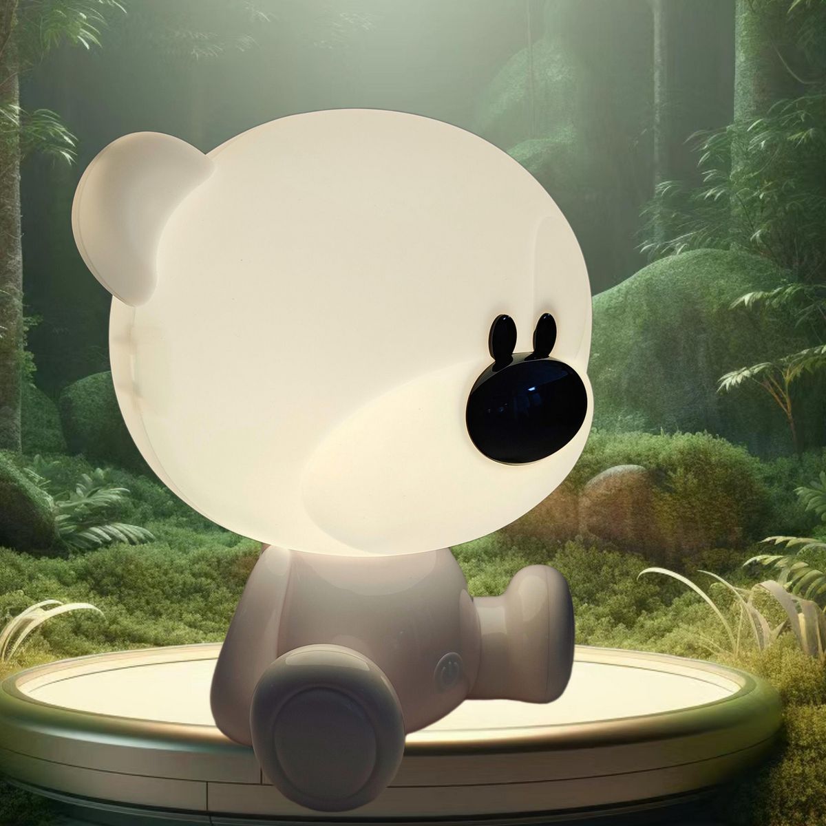 JUST HOME COLLECTION - Lámpara de Escritorio Oso Espantacuco Blanco 17.5x24.5 cm