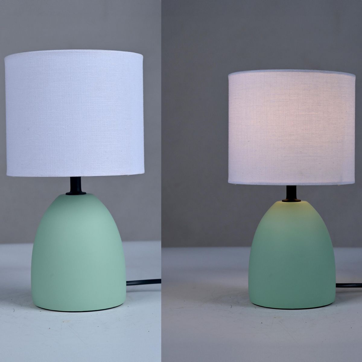 JUST HOME COLLECTION - Lámpara Mesa Ceramic Verde 15.5x27.5 cm