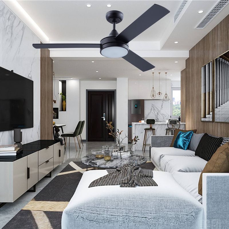 JUST HOME COLLECTION - Ventilador techo led zaro negro