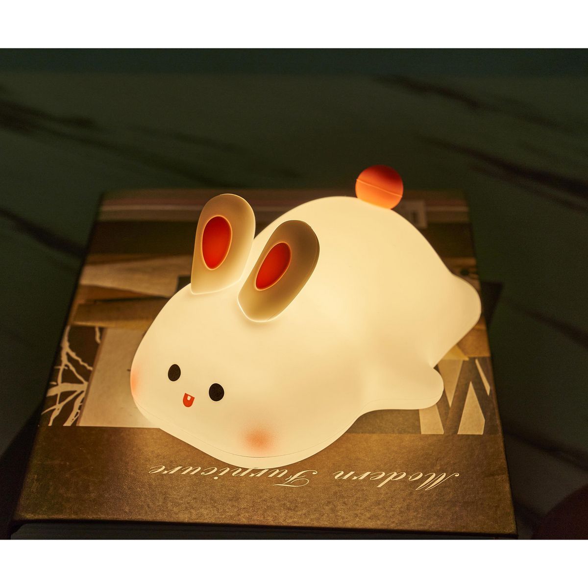 JUST HOME COLLECTION - Lámpara Led Conejo Blanco 10.9x7.8 cm