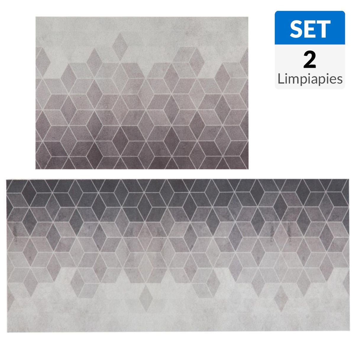CASA BONITA - Set 2 Limpiapiés Hexa 70x120 cm Multicolor