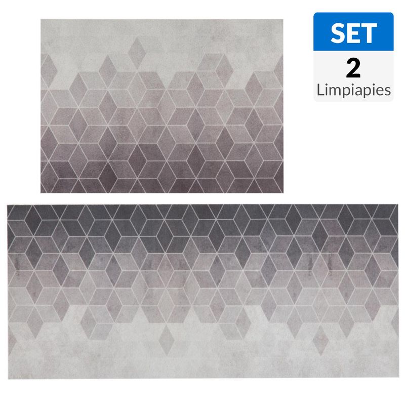 CASA BONITA - Set 2 Limpiapiés Hexa 70x120 cm  Multicolor