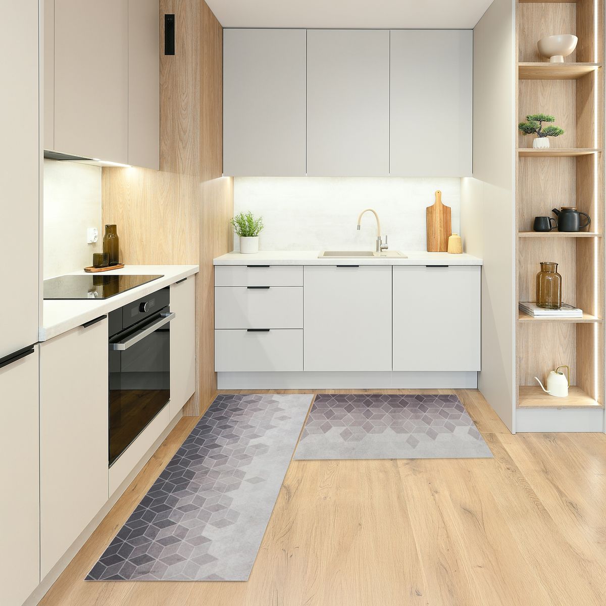 CASA BONITA - Set 2 Limpiapiés Hexa 70x120 cm Multicolor