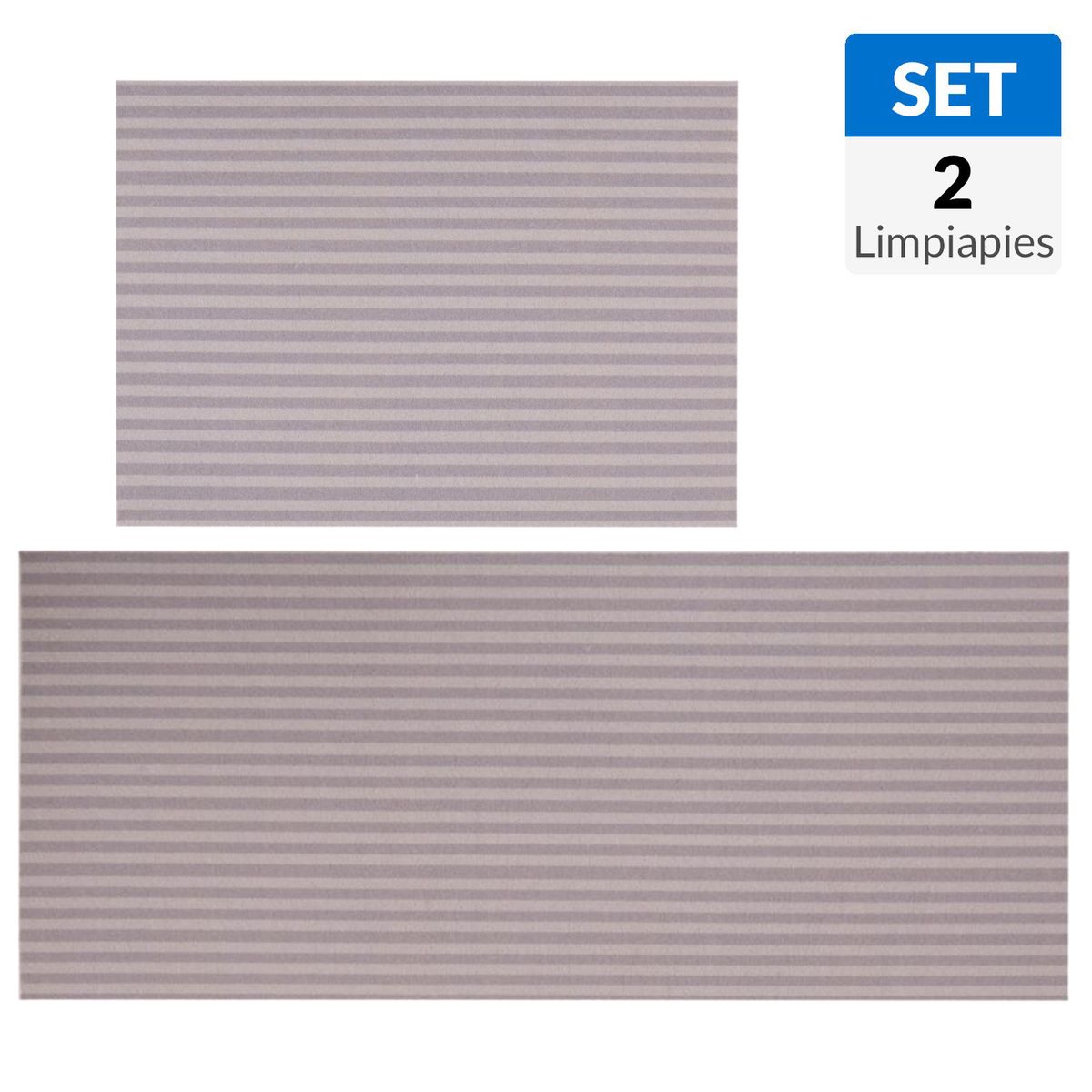 CASA BONITA - Set 2 Limpiapiés Rayas 70x120 cm Multicolor