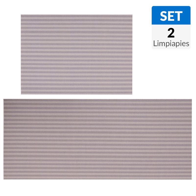 CASA BONITA - Set 2 Limpiapiés Rayas 70x120 cm  Multicolor