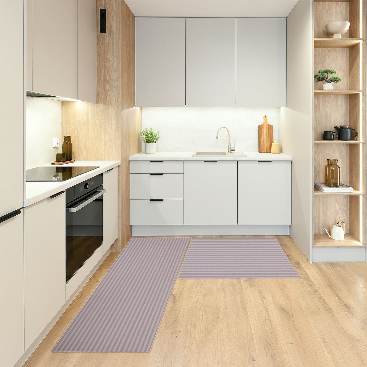 CASA BONITA - Set 2 Limpiapiés Rayas 70x120 cm Multicolor