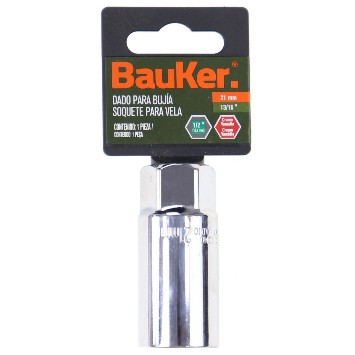 BAUKER - Dado Bujía 13/16" mdo 1/2"