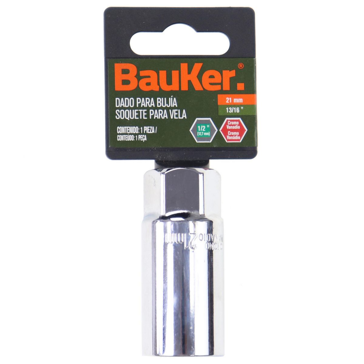 BAUKER - Dado Bujía 13/16" mdo 1/2"