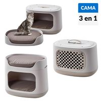 Cama, casa y transportadora para Perro y gato 42x60x39 cm Gris