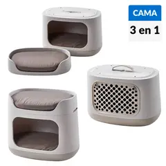 CURVER - Cama, casa y transportadora para Perro 42x60x39 cm Gris