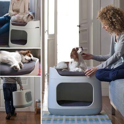 Imagen 2 del producto Cama, casa y transportadora para Perro y gato 42x60x39 cm Gris