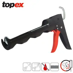 TOPEX - Pistola Calafatera Fibra De Vidrio Antigoteo