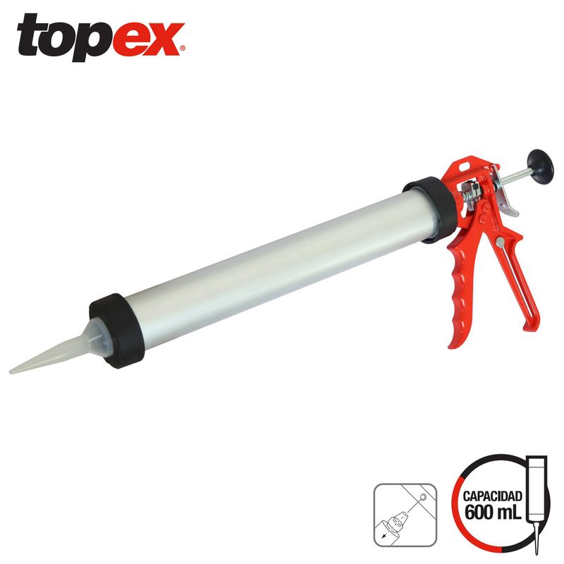 TOPEX - Pistola Calafatera Aluminio 600 ml