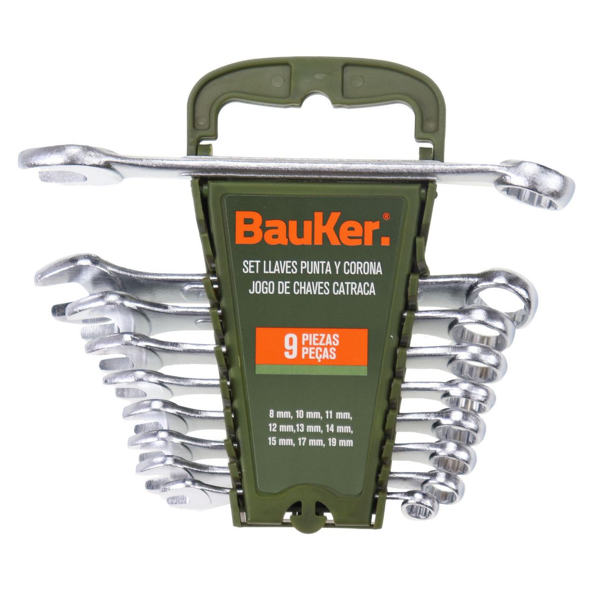 BAUKER - Set de llaves punta corona 9 unidades