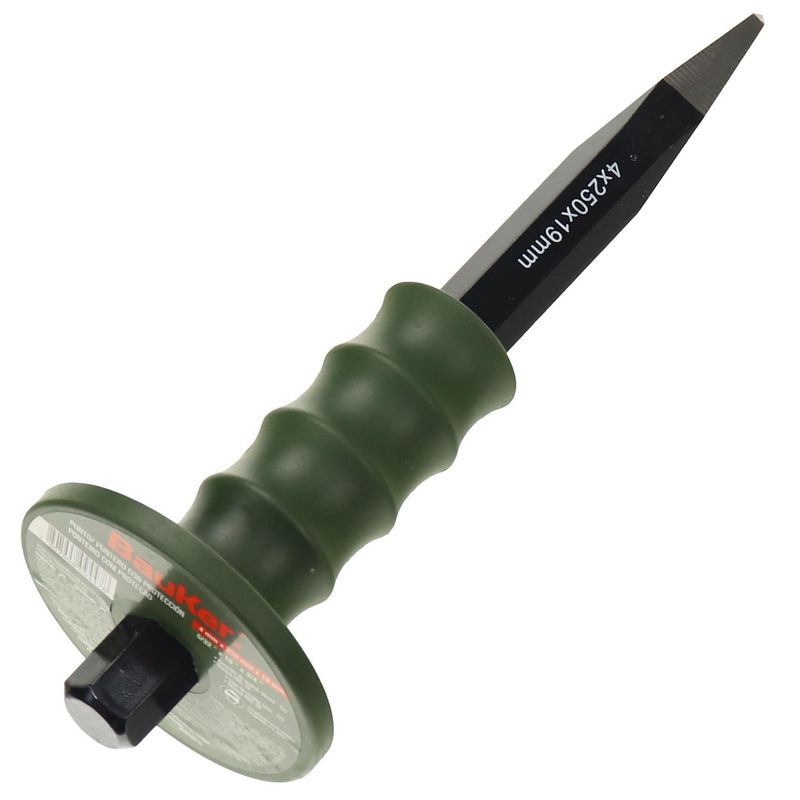 BAUKER - Cincel punta mango goma 10"