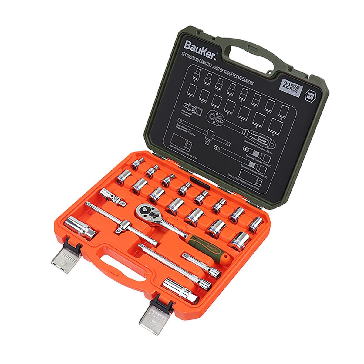 BAUKER - Set de herramientas mecánicas 22 piezas