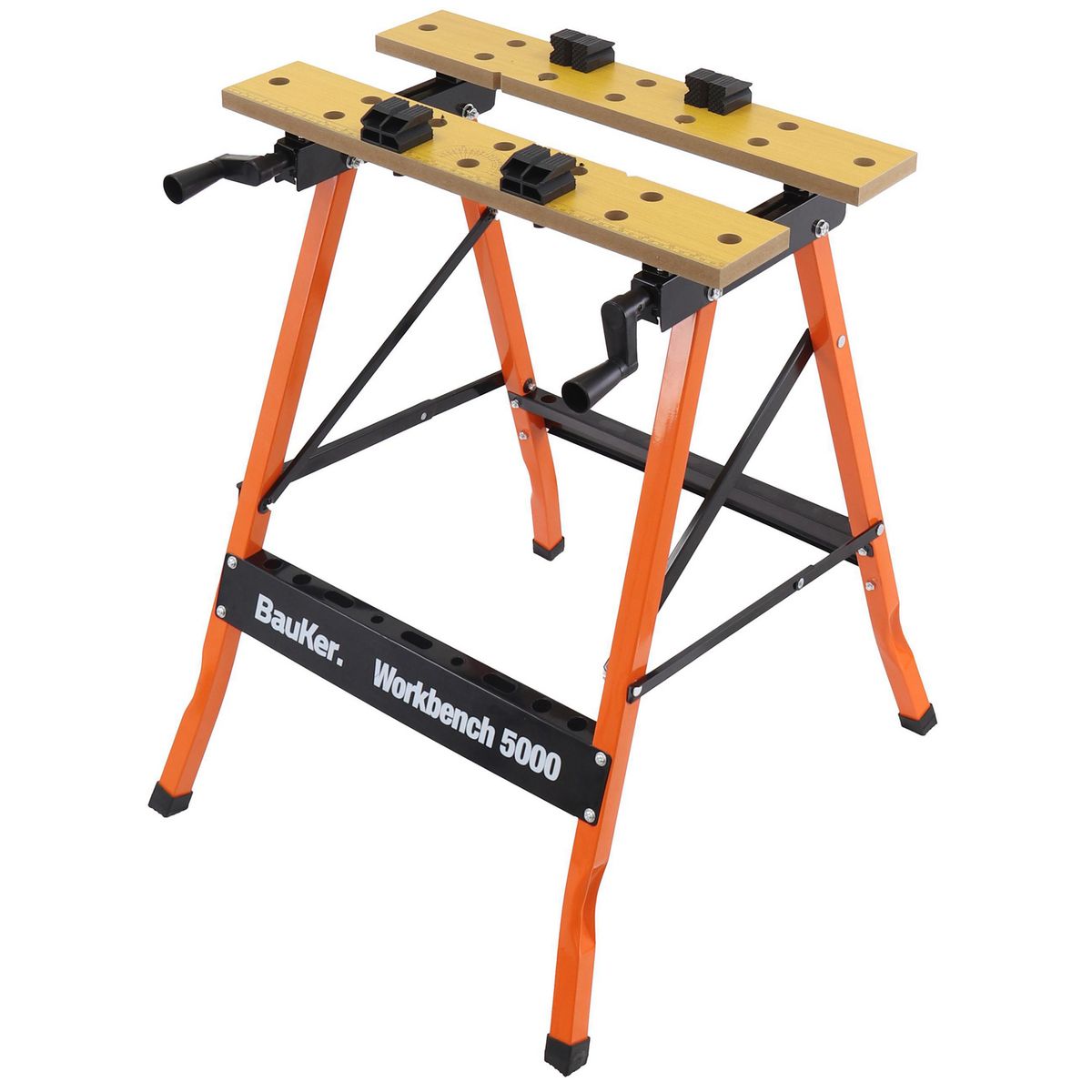 BAUKER - Banco de trabajo plegable madera 63x56x77,5 cm gris