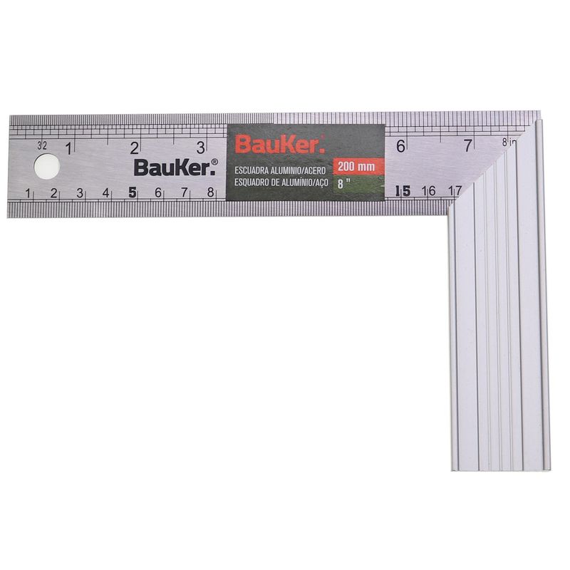 BAUKER - Escuadra carpintera 8" acero