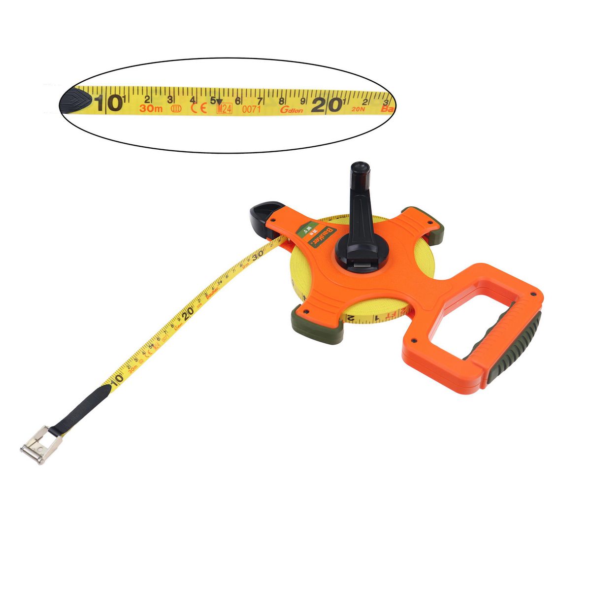 BAUKER - Huincha de medir 30 metros fibra de vidrio