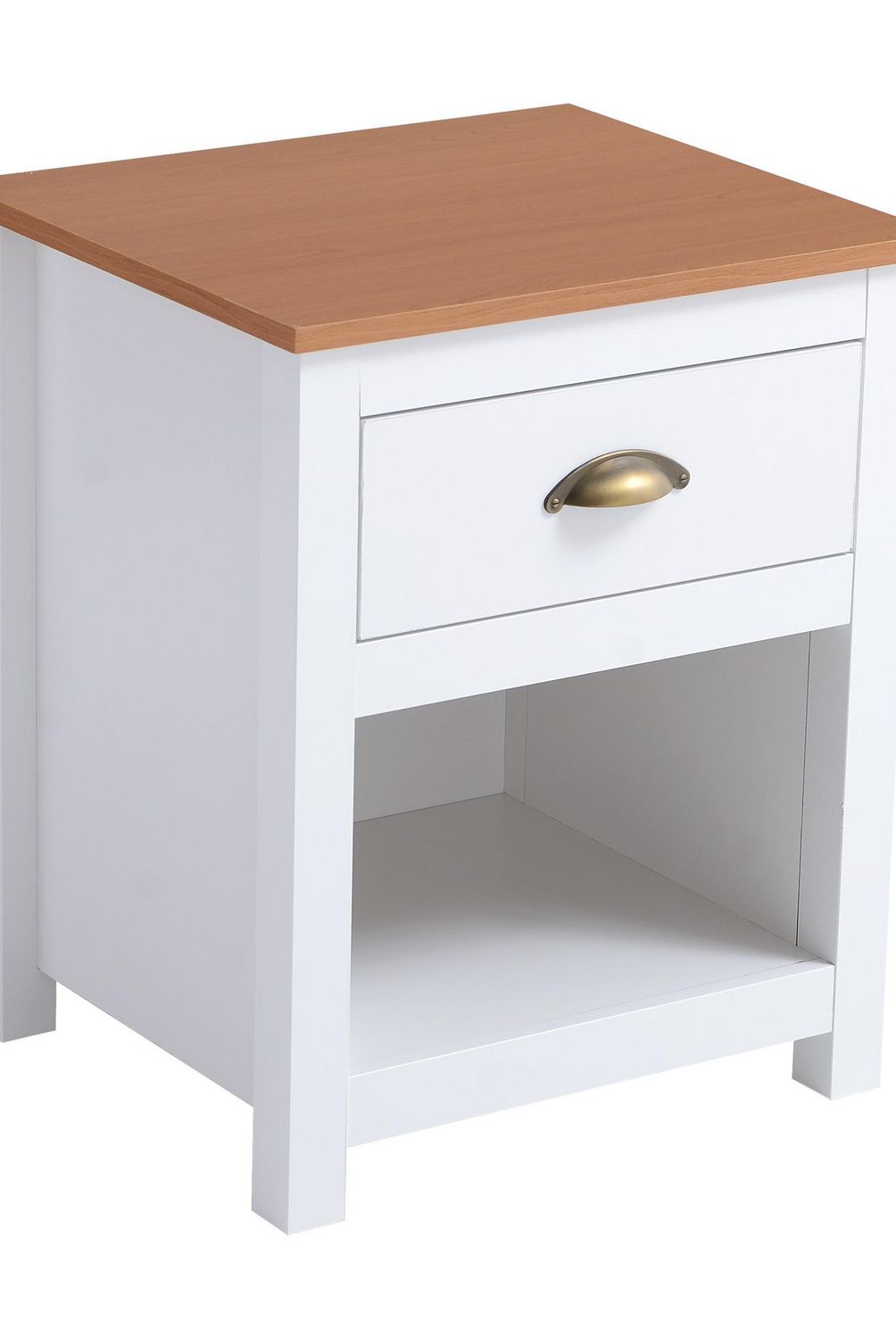 JUST HOME COLLECTION - Velador 1 Cajón(es) China 46x55x39.7 Café, Blanco