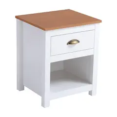 JUST HOME COLLECTION - Velador 1 Cajón(es) China 46x55x39.7 Café, Blanco