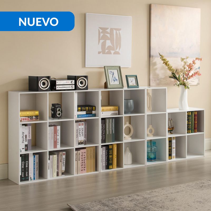 JUST HOME COLLECTION - Estantería  10 Nivel(es) 90x90x30 cm Blanco