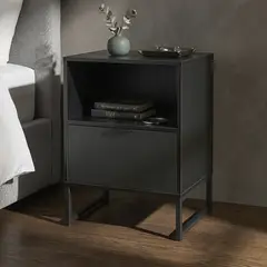 JUST HOME COLLECTION - Velador 1 Cajón(es) Francia 39.4x70.5x48.3 cm Negro