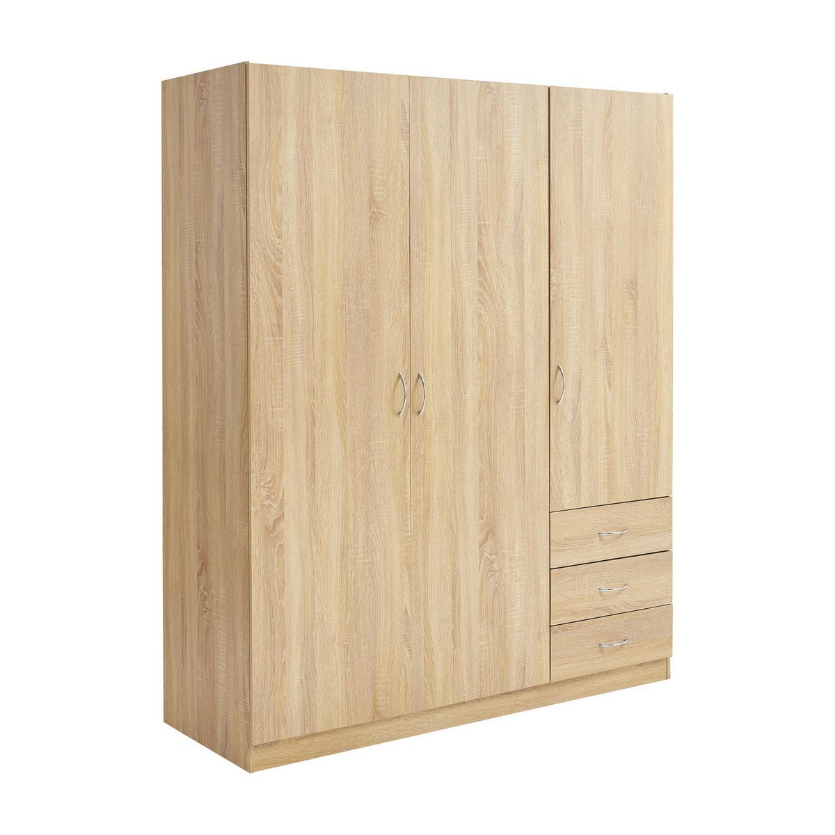 JUST HOME COLLECTION - Clóset Grecia 3 Puerta(s) 3 Cajón(es) 3 Repisa(s) 143x175x48 cm Roble