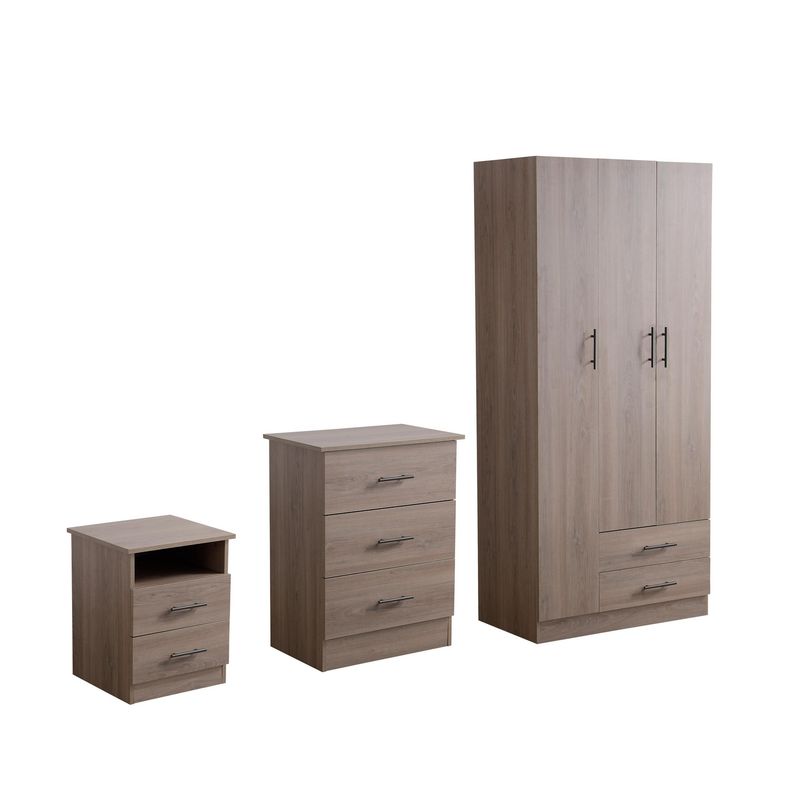 JUST HOME COLLECTION - Closet + Cómoda + Velador Riomel 46,5x81,4x182 cm