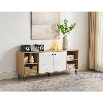 Imagen 2 del producto Mesa de TV 65 "" Tonga Café, Blanco 152x63x39 cm