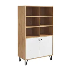 JUST HOME COLLECTION - Vitrina Tonga Melamina Nivel(es) 79.7x135.2x39 cm Café, Blanco