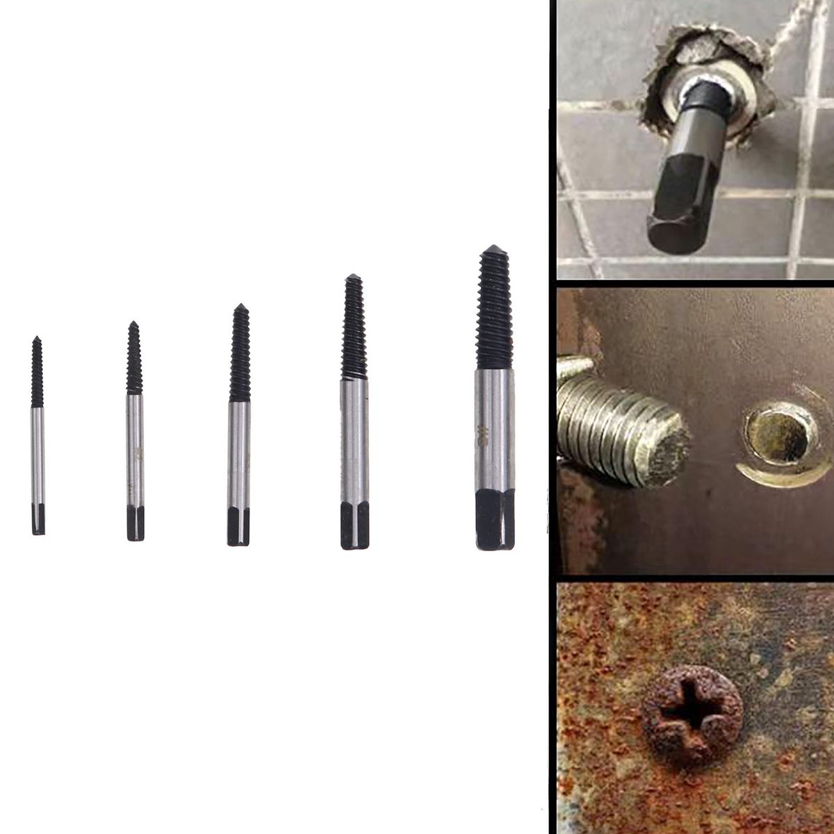 BAUKER - Extractor de pernos 3-20mm 5 piezas