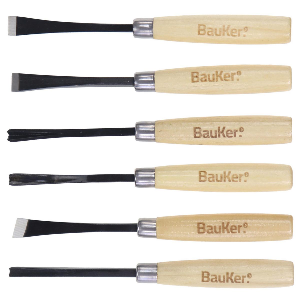 BAUKER - Set de gubias acero 6 unidades