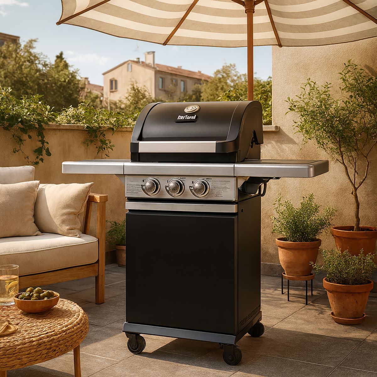 MR BEEF - Parrilla a Gas Pro 2 Quemadores 1 Quemador Lateral