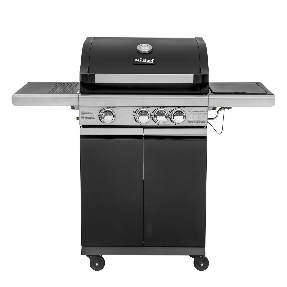 MR BEEF - Parrilla a Gas Pro 3 Quemadores 1 Quemador Lateral