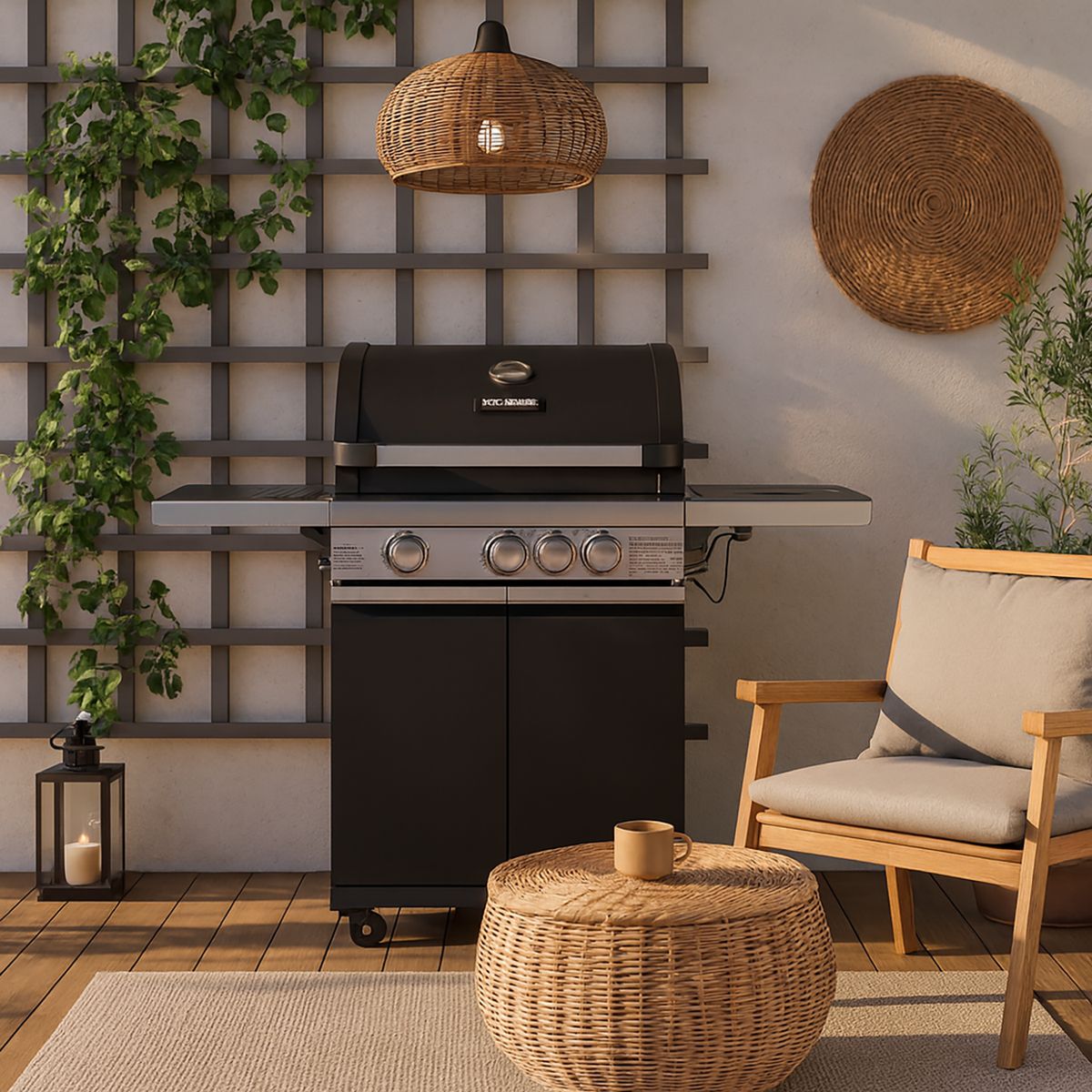 MR BEEF - Parrilla a Gas Pro 3 Quemadores 1 Quemador Lateral