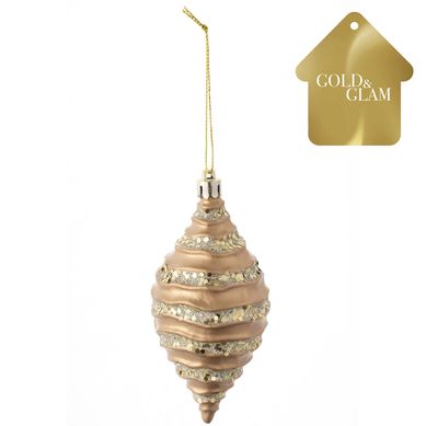 Adorno de rbol love 13 cm dorado