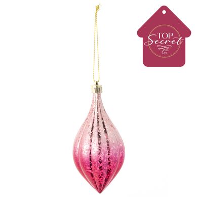 Set 2 Adornos rbol Gota 12 cm Rosado