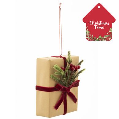 Adorno rbol regalo 10x12 cm