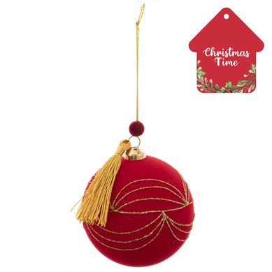 Bola floqueada roja 8 cm